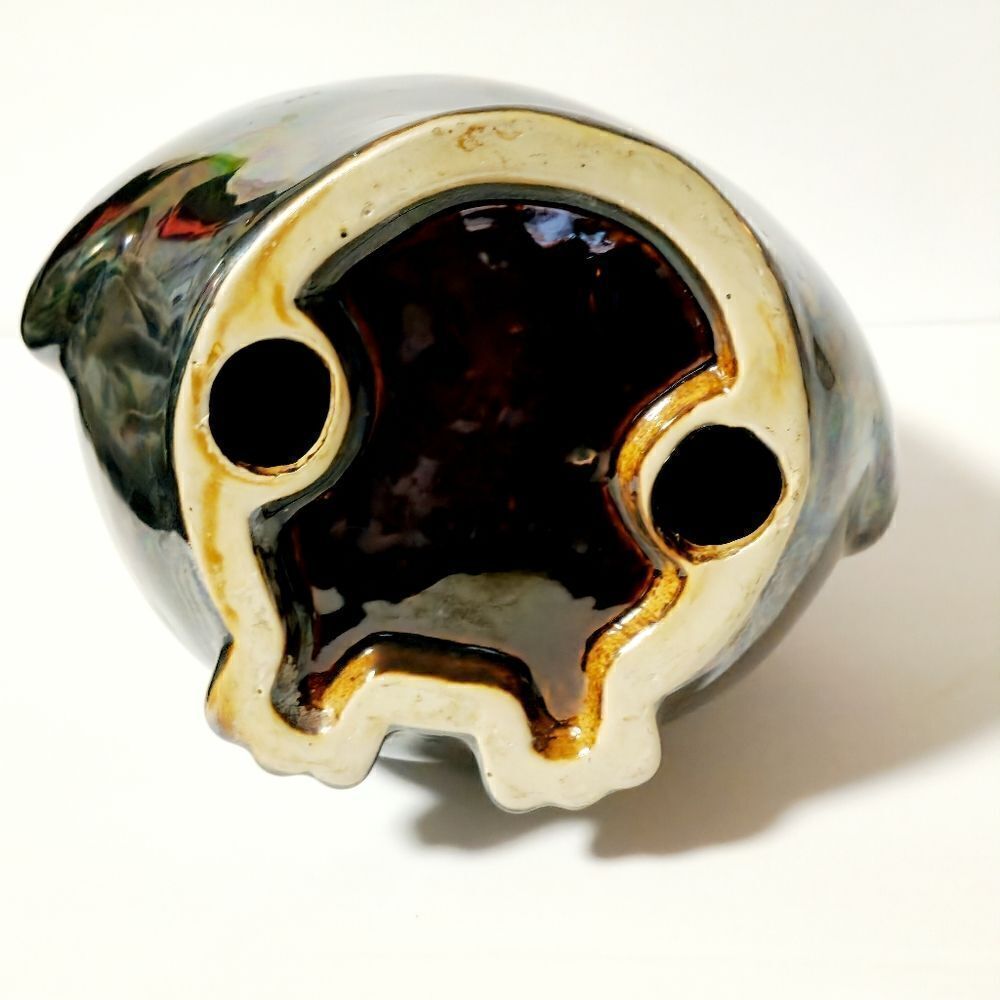 Ceramic irradescent owl decor - Picture 5 of 7